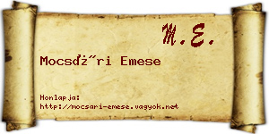Mocsári Emese névjegykártya